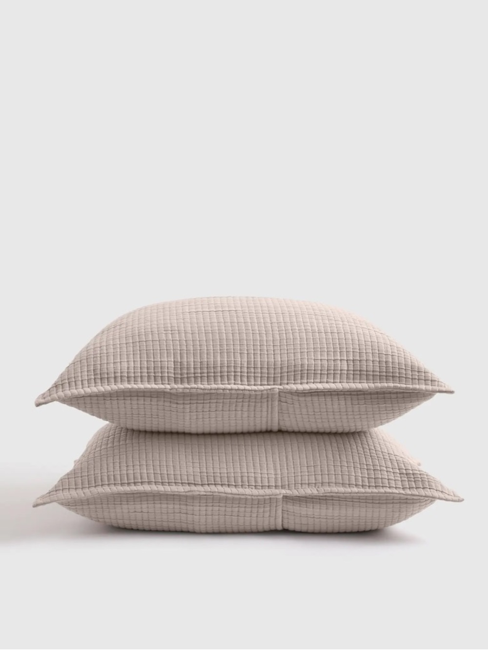 QUINCE Organic Ribbed Cotton Shams Sand Standard 7211